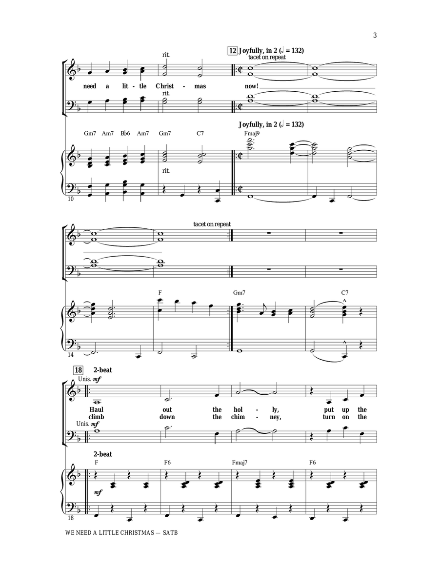 We Need A Little Christmas (from Mame) (arr. Mac Huff) 4-Part scores gallery preview page 2