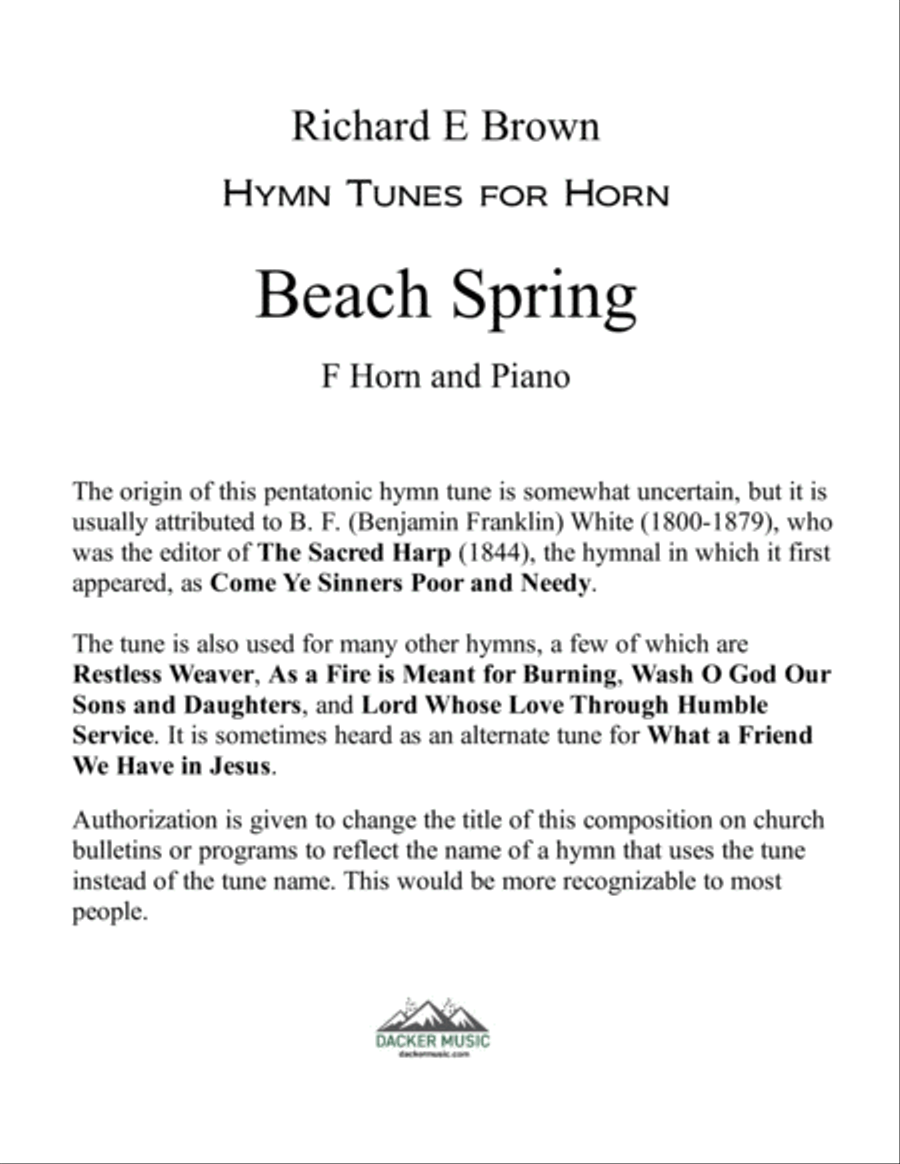 Beach Spring Horn scores gallery preview page 2