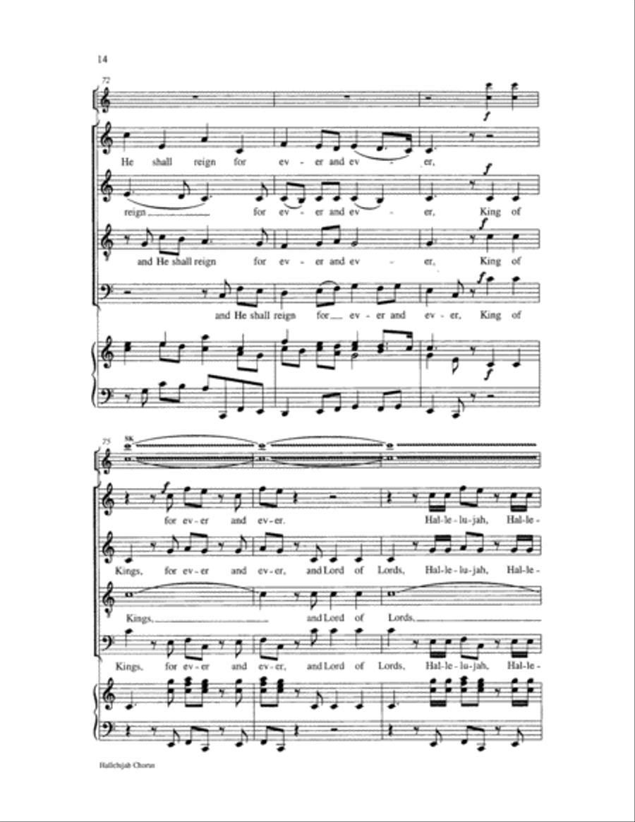 Hallelujah Chorus 4-Part scores gallery preview page 14