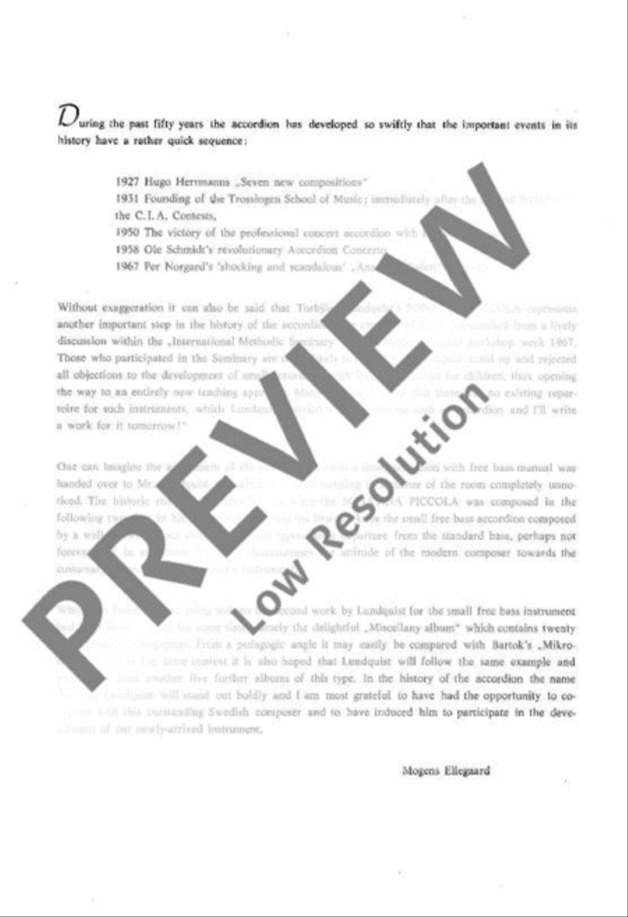Sonatina Piccola Sonatina Piccola Accordion scores gallery preview page 3
