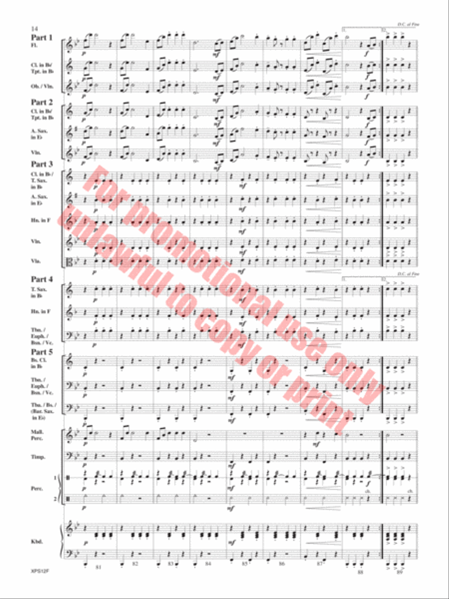 Radetzky March Concert Band scores gallery preview page 15