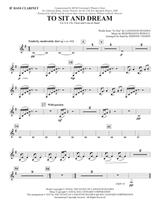 Book cover for To Sit And Dream (Band Accompaniment) - Bass Clarinet