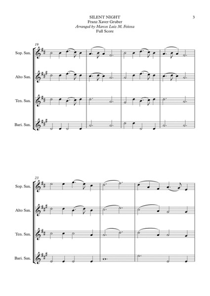 Silent Night - Saxophone Quartet (SET 1) image number null