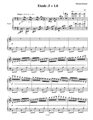 Etude 0.5 + 1.0 for Piano Solo from 25 Etudes using Symmetry, Mirroring and Intervals
