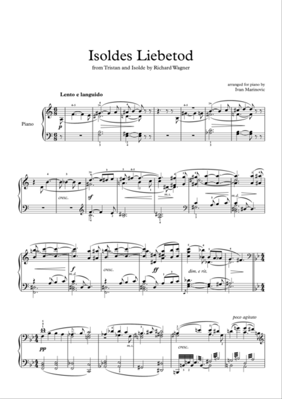 Islodes liebetod Piano Solo scores gallery preview page 1