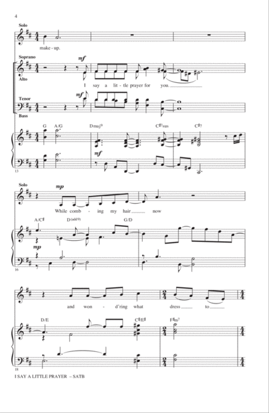 I Say A Little Prayer (arr. Michele Weir) 4-Part scores gallery preview page 3