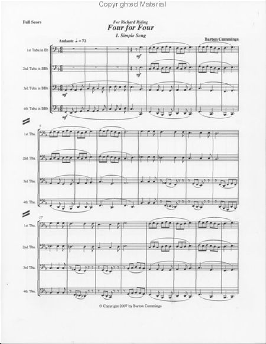 4 for 4 Tuba Quartet scores gallery preview page 2