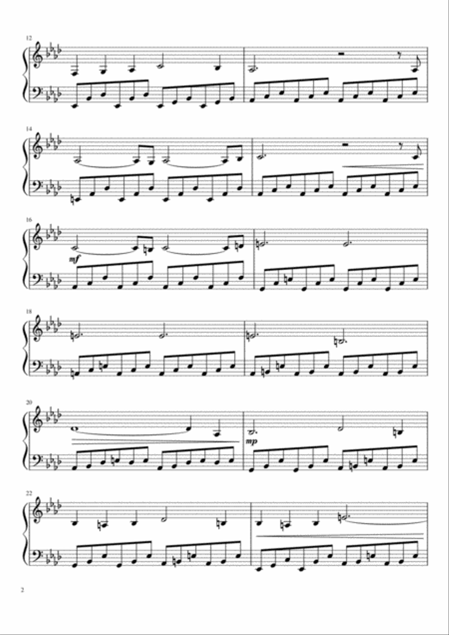 Lizst - Liebestraum (easy piano sheet) Voice scores gallery preview page 2