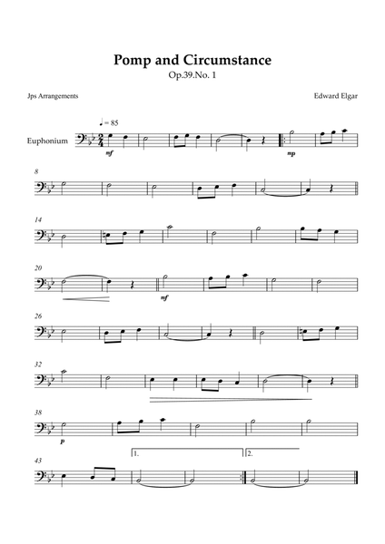 Pomp and Circumstance for Euphonium