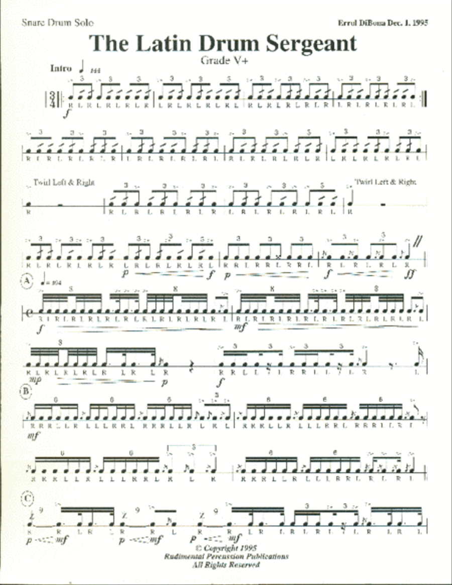 Latin Drum Sergeant, The - Snare Drum Percussion scores gallery preview page 2