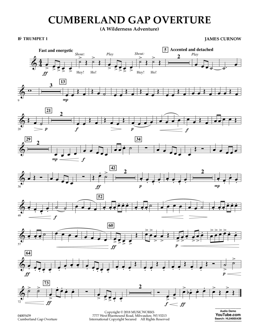 Cumberland Gap Overture (A Wilderness Adventure) - Bb Trumpet 1