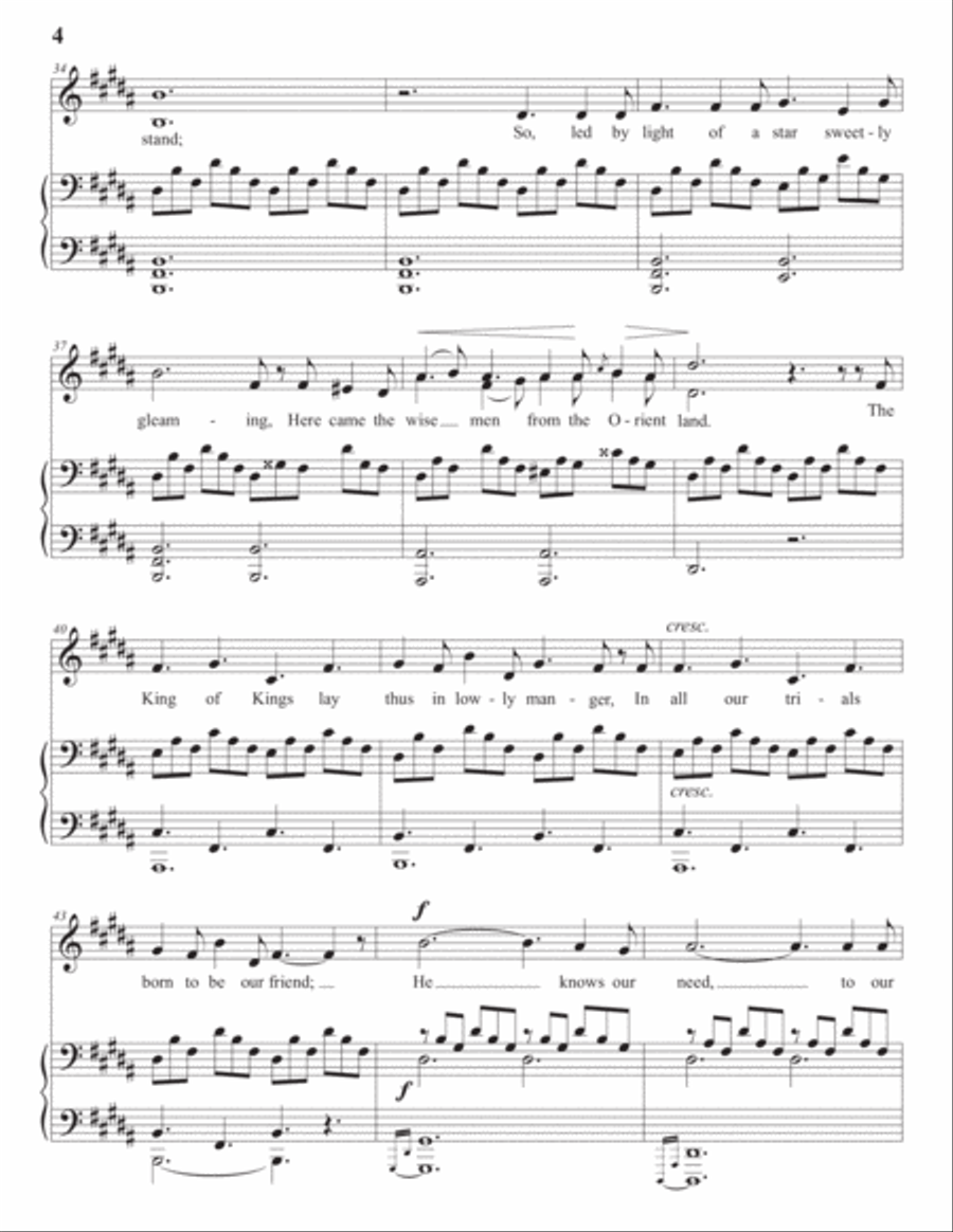 ADAM: O Holy Night (transposed to B major) Voice scores gallery preview page 5