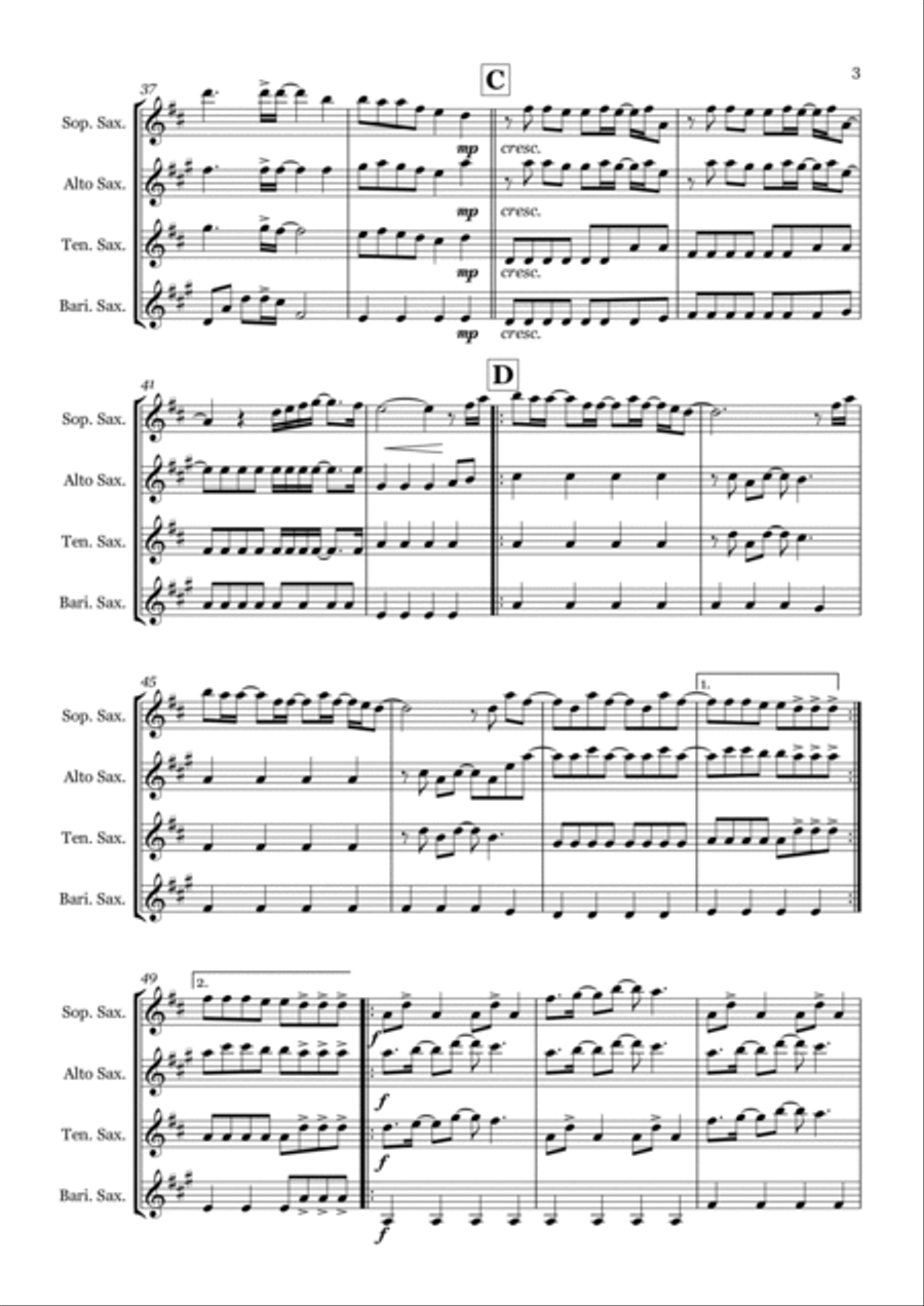 This Is Me Saxophone Quartet scores gallery preview page 3