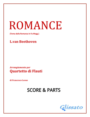 Book cover for Theme from "Romance in F" for Flute Quartet score & parts