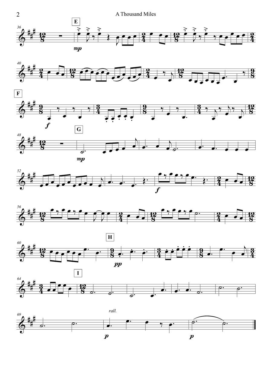 A Thousand Miles String Quartet scores gallery preview page 5