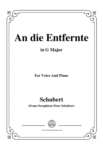 Schubert-An die Entfernte,in G Major,for Voice&Piano image number null