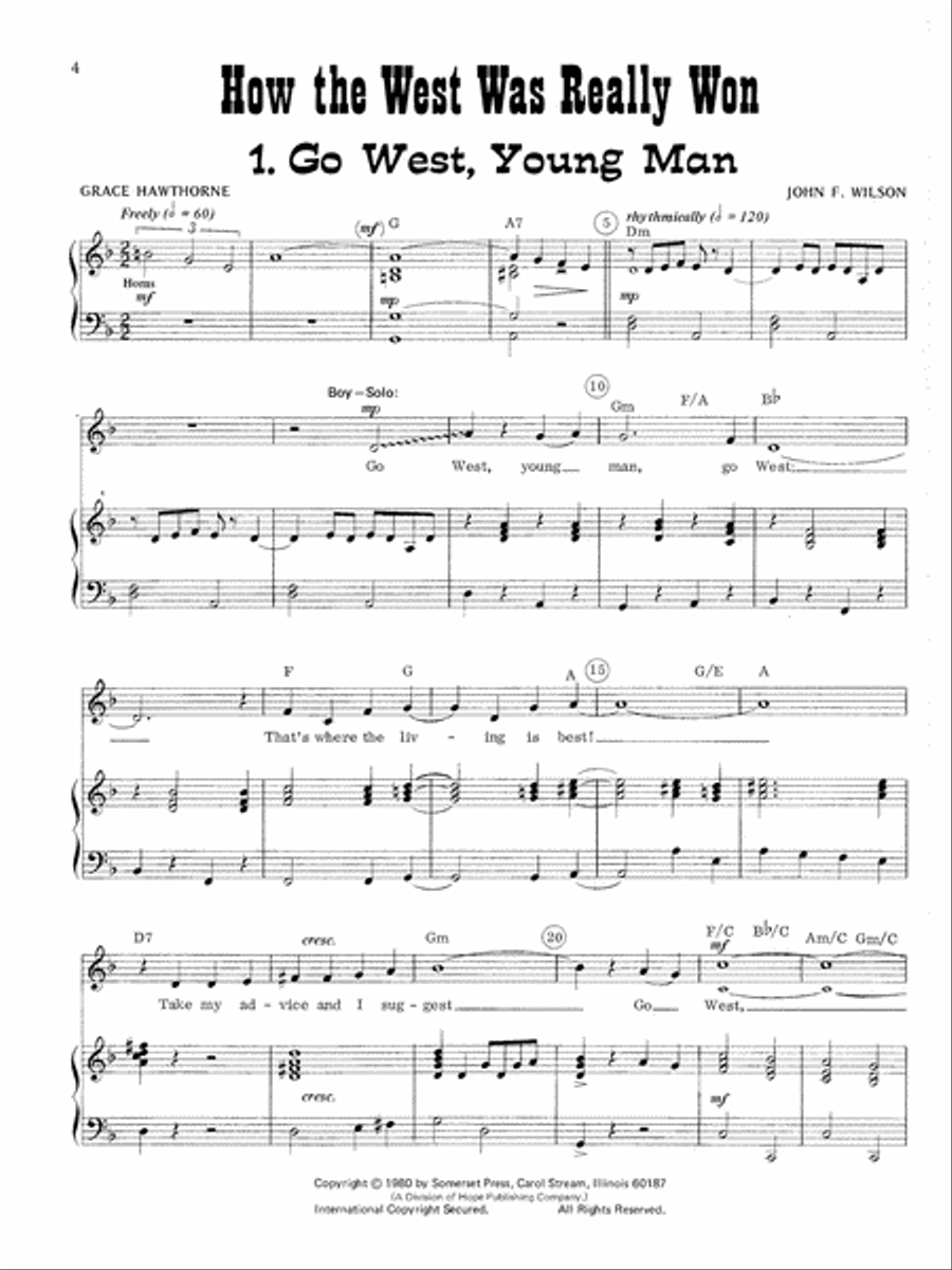 How the West Was Really Won Unison Choir scores gallery preview page 6