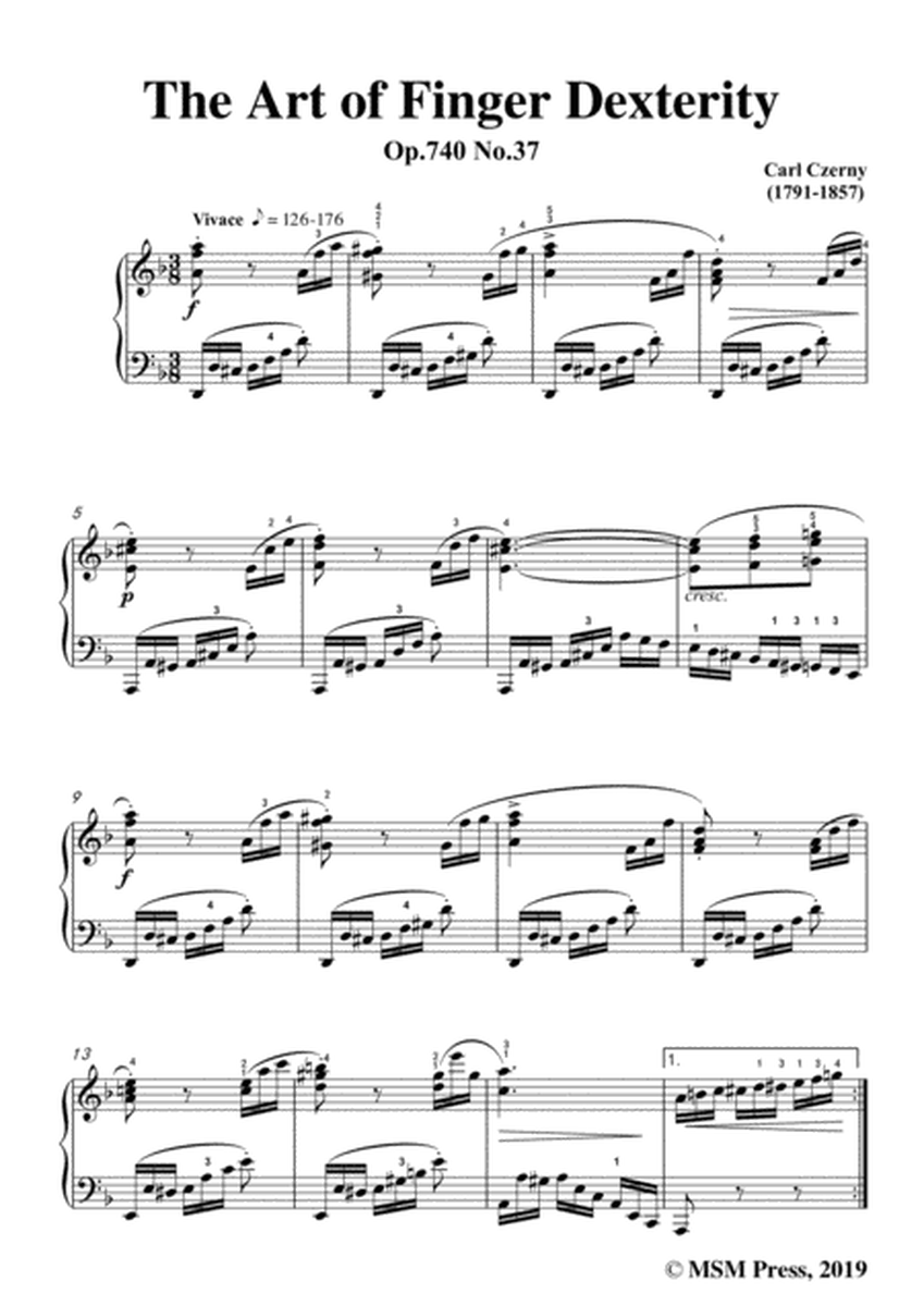 Czerny-The Art of Finger Dexterity,Op.740 No.37,for Piano image number null