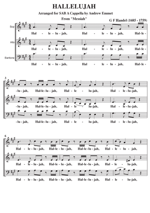 Hallelujah (G F Handel) A Cappella SAB