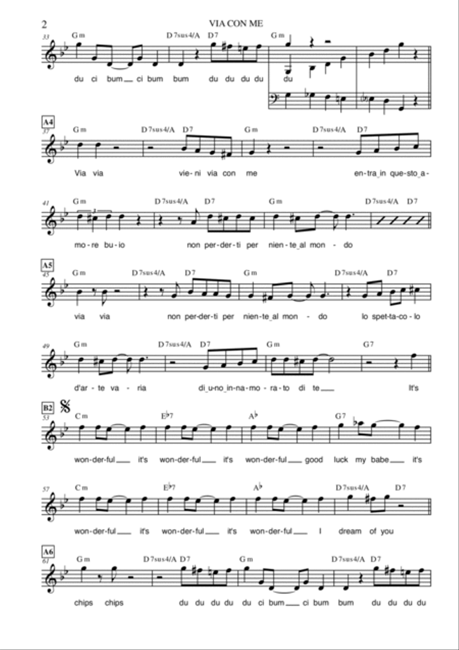 Via Con Me Piano scores gallery preview page 2
