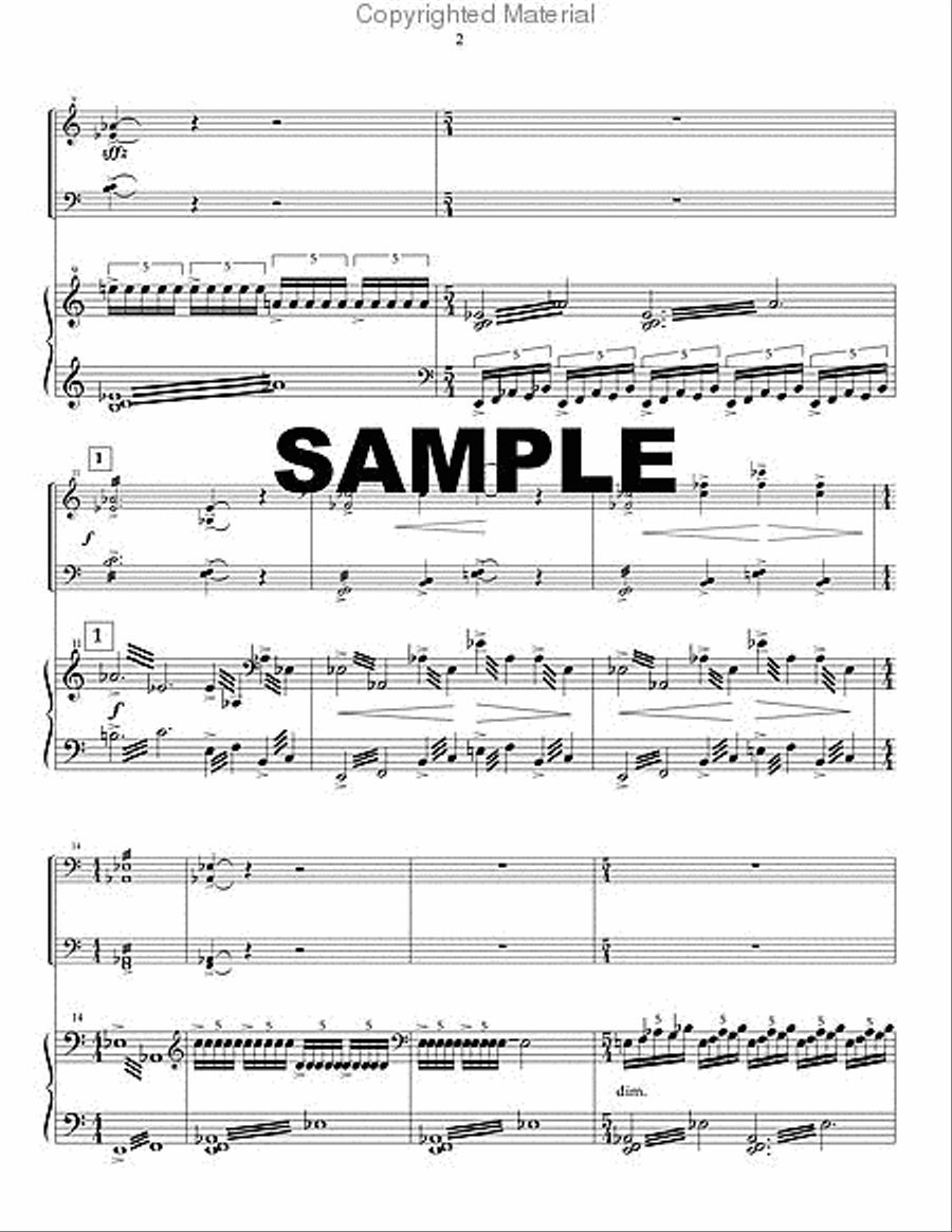 Concerto in One Movement for Marimba (piano reduction) Percussion Ensemble scores gallery preview page 3