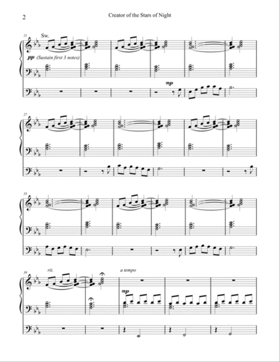 Creator of the Stars of Night (Conditor Alme) organ work, by Phil Lehenbauer Organ Solo scores gallery preview page 3