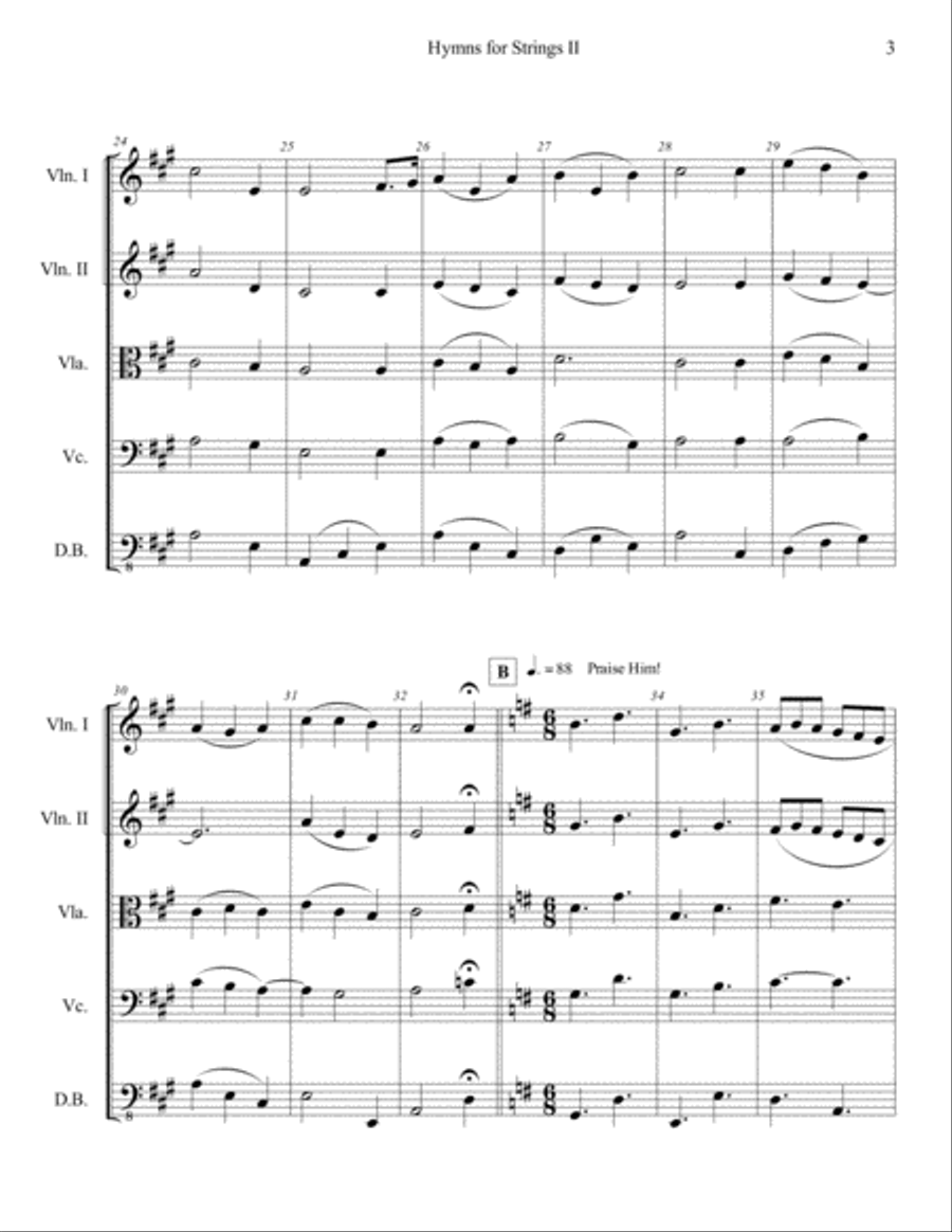 Hymns for Strings II - Fanny Crosby String Quartet scores gallery preview page 4