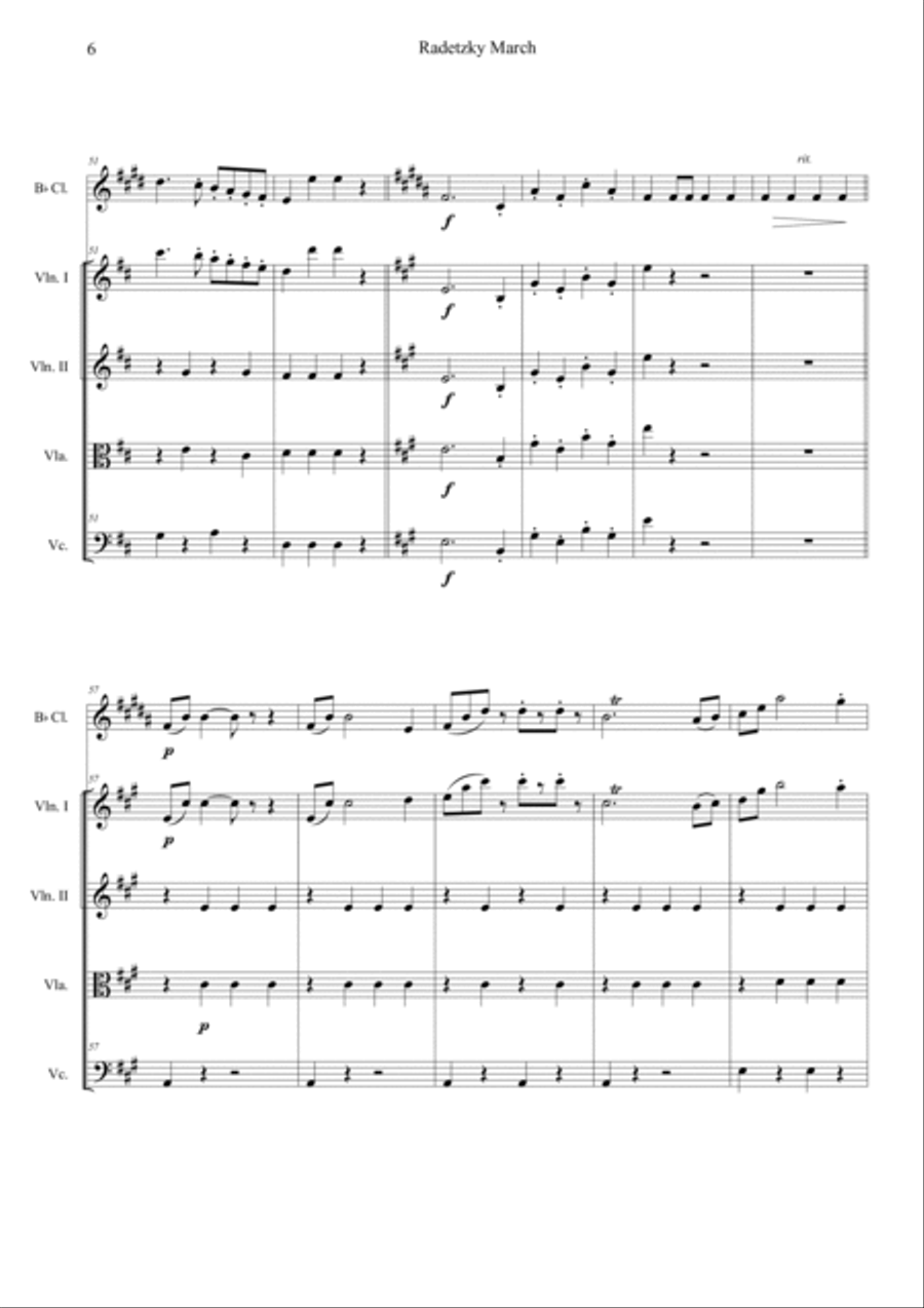 Radetzky Marsch Radetzky Marsch Clarinet scores gallery preview page 6