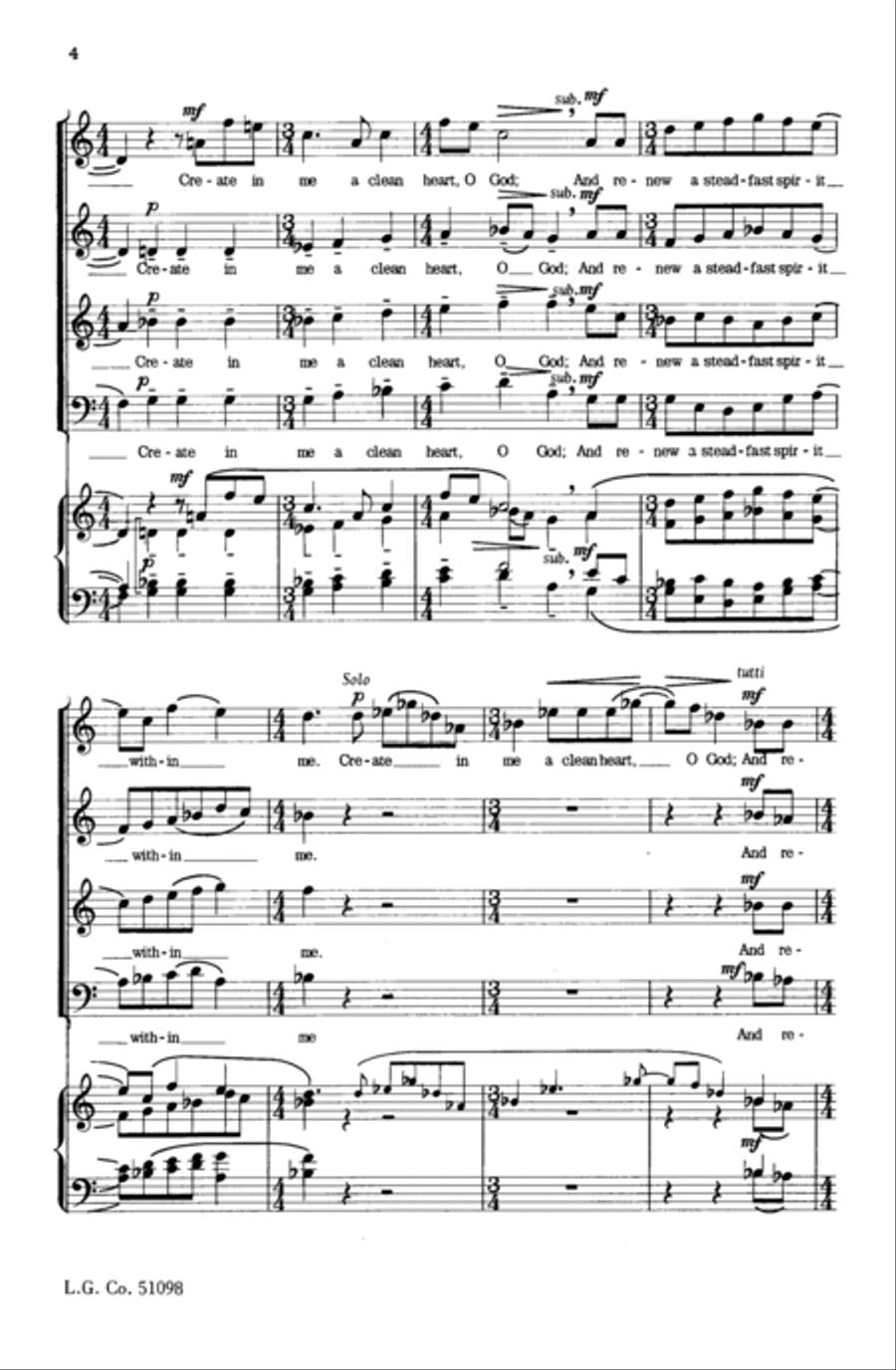 Two Psalm Motets 4-Part scores gallery preview page 15