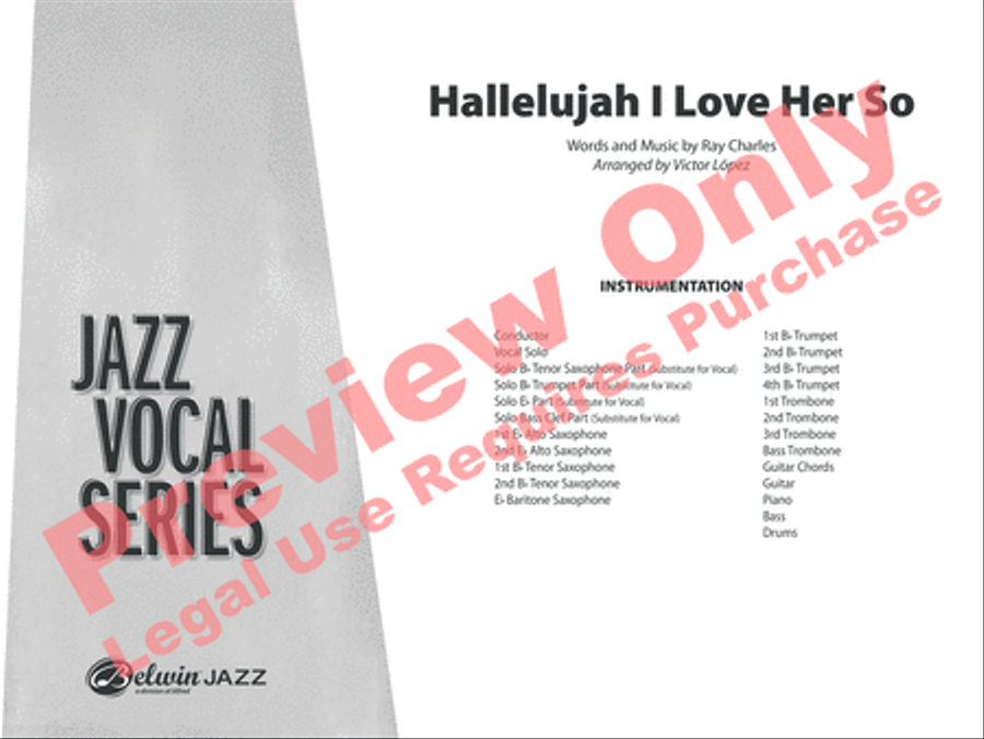 Hallelujah I Love Her So Jazz Ensemble scores gallery preview page 2