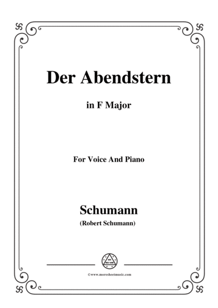 Schumann-Der Abendstern,in F Major,Op.79,No.1,for Voice and Piano image number null