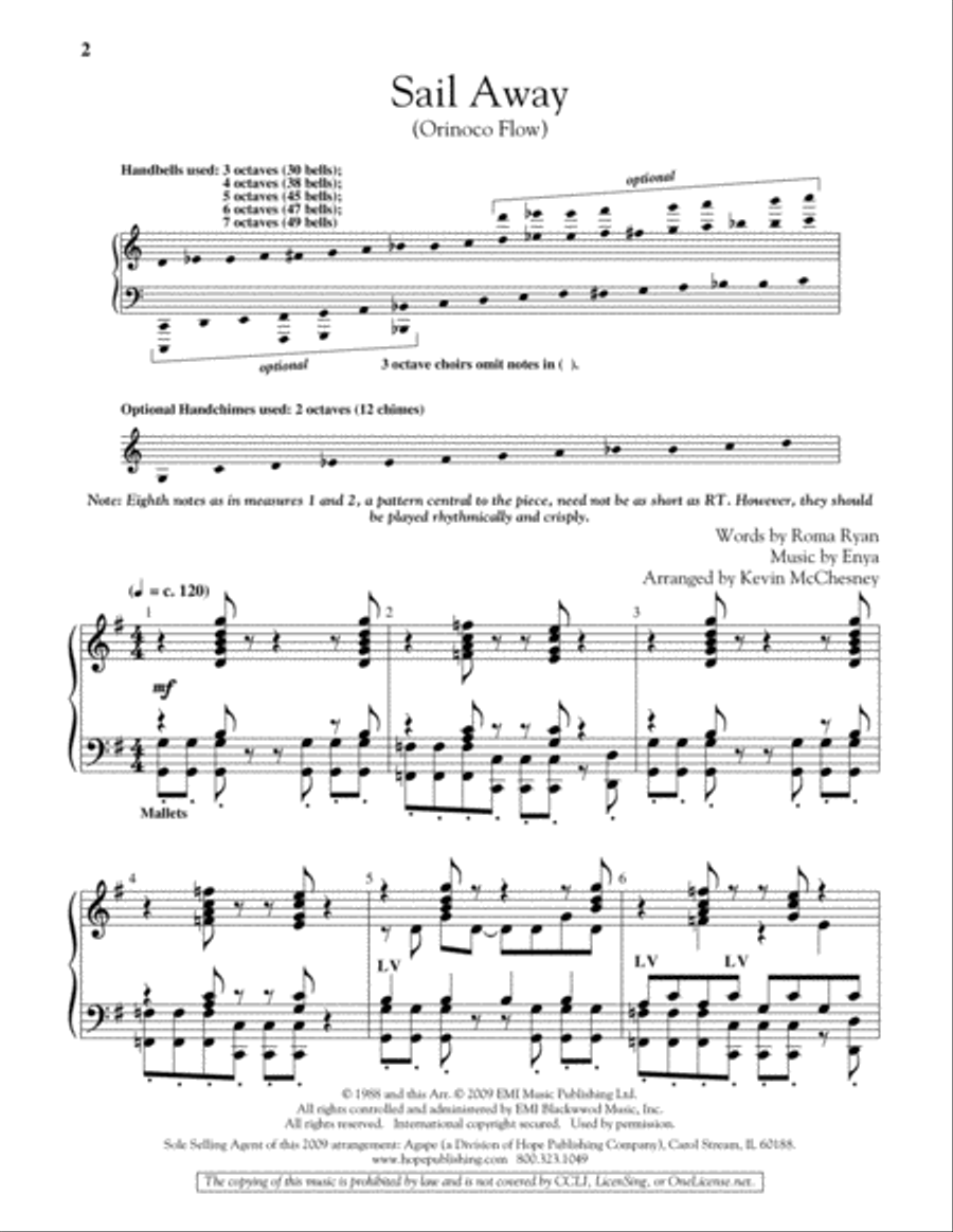 Sail Away (Orinoco Flow) Sail Away (Orinoco Flow) Handbell Choir scores gallery preview page 2