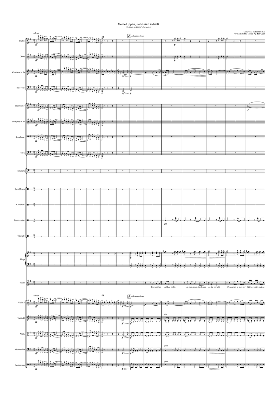 Meine Lippen, sie küssen so heiß (Orchestra Arrangement) image number null