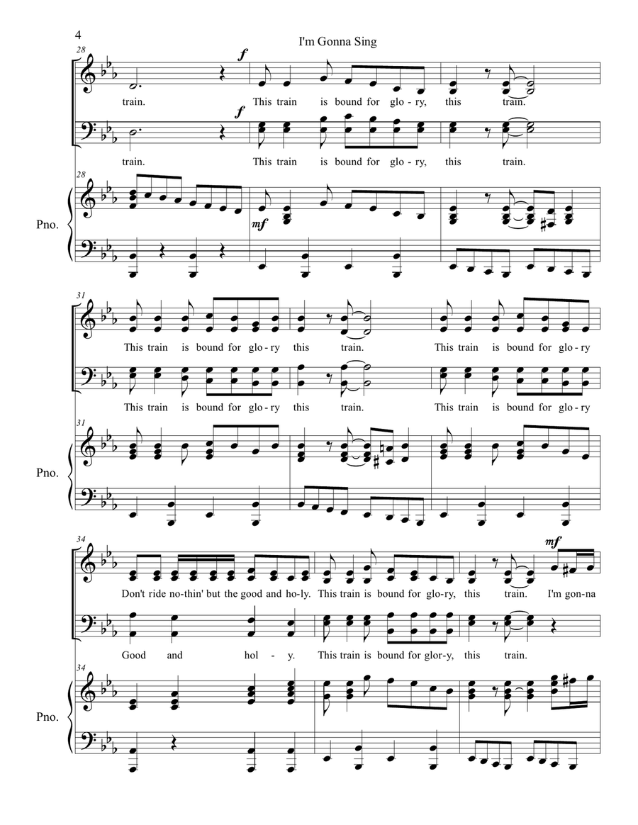 I'm Gonna Sing! (SATB) I'm Gonna Sing! (SATB) 4-Part scores gallery preview page 4