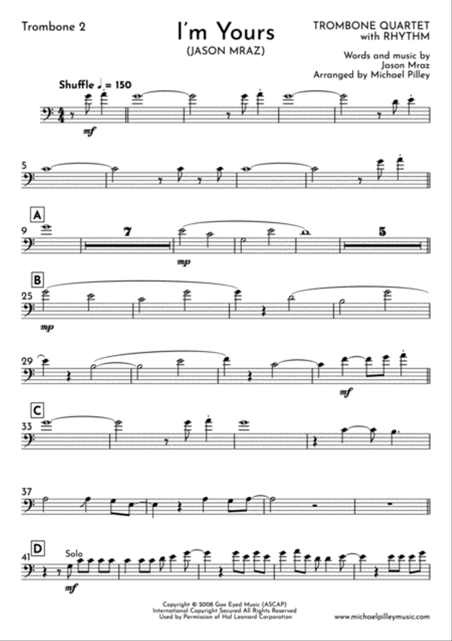 I'm Yours Brass Ensemble scores gallery preview page 5