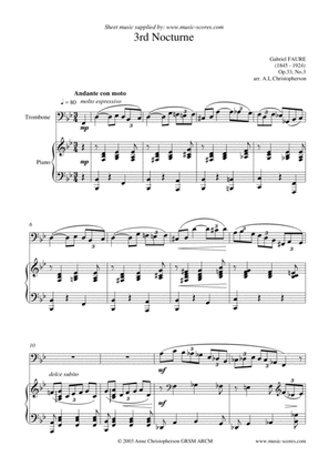 Nocturne Op.33. No.3 - Trombone and Piano
