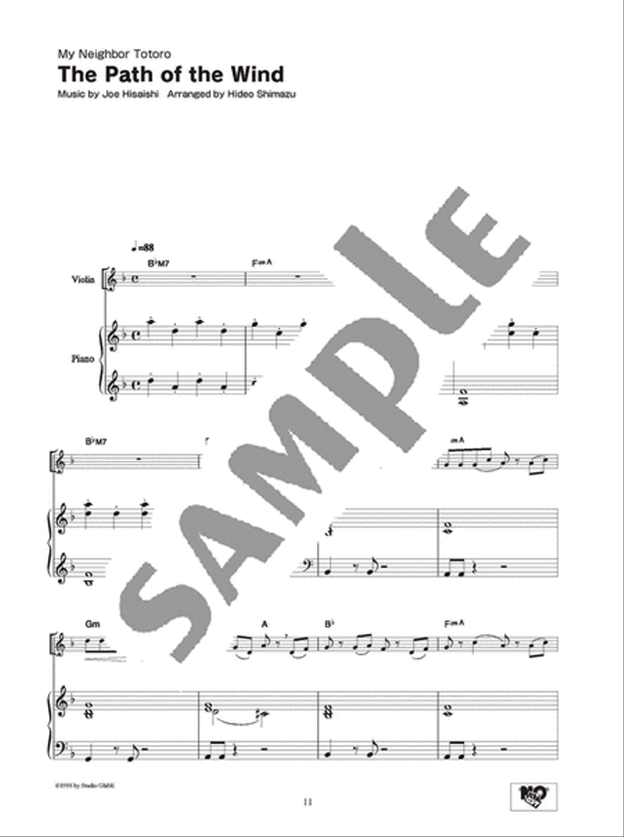 Studio Ghibli Songs for Intermediate Violin and Piano/English Version