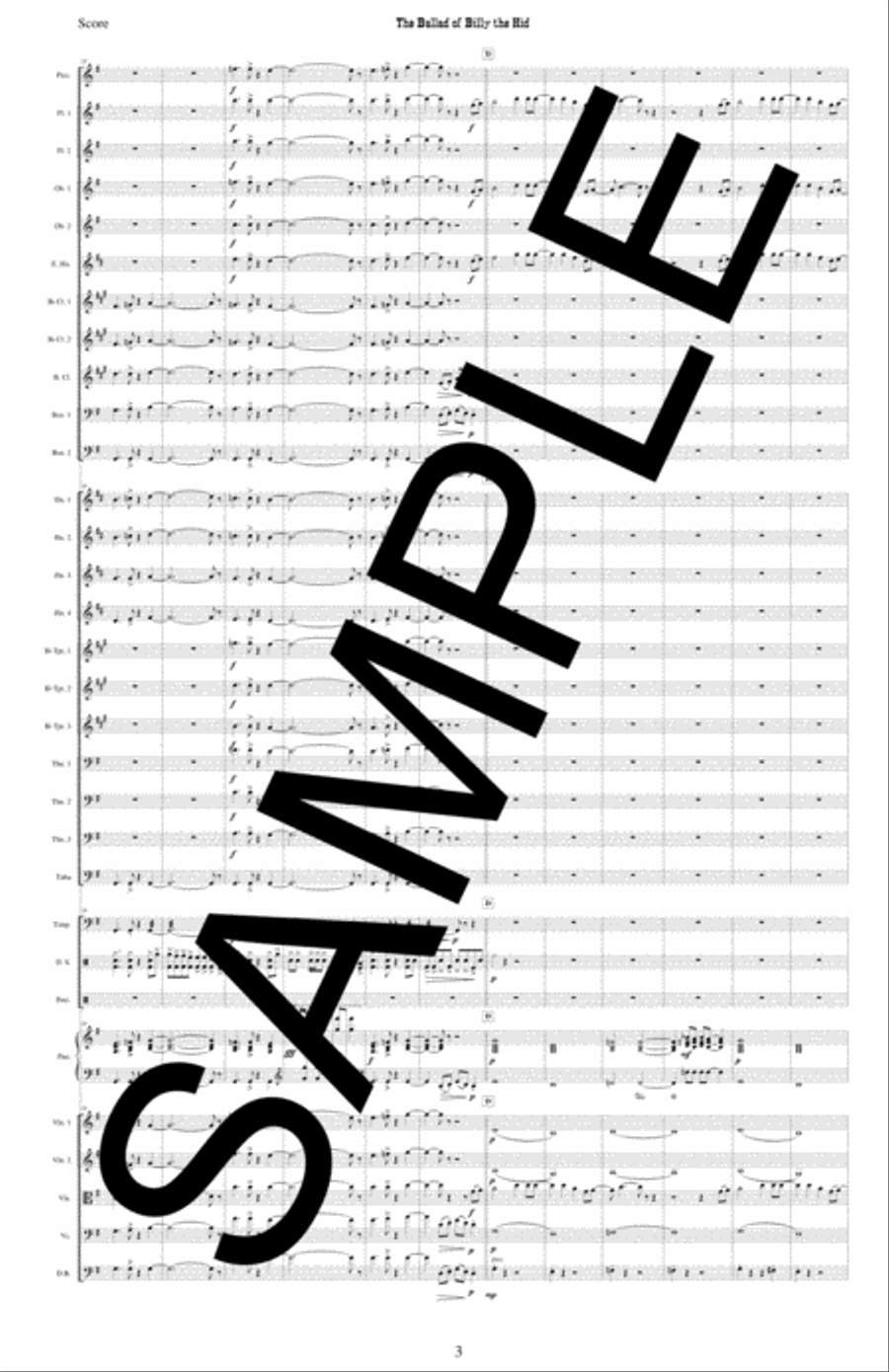 (the) Ballad Of Billy The Kid Large Ensemble scores gallery preview page 3