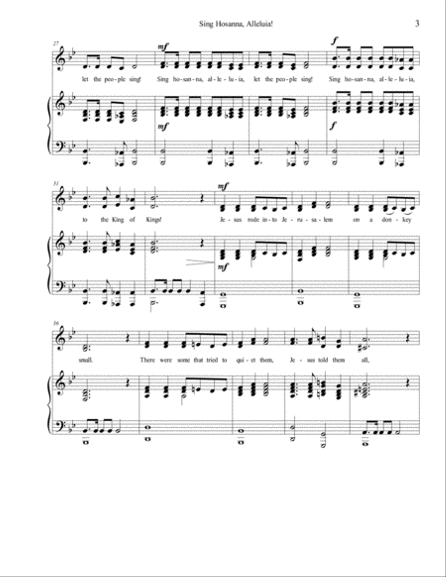 Sing Hosanna, Alleluia! Sing Hosanna, Alleluia! SA scores gallery preview page 3