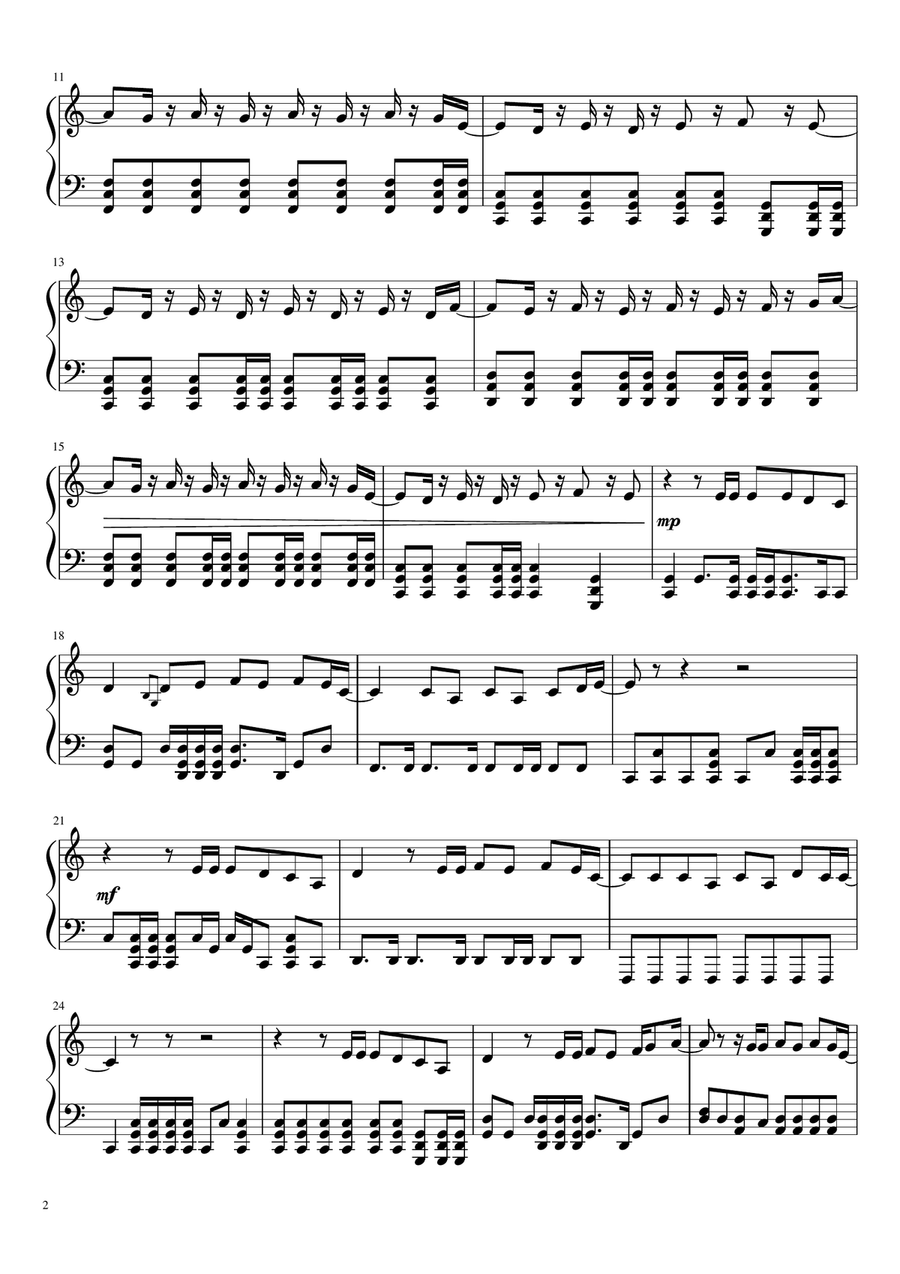 Narcotic Easy Piano scores gallery preview page 2