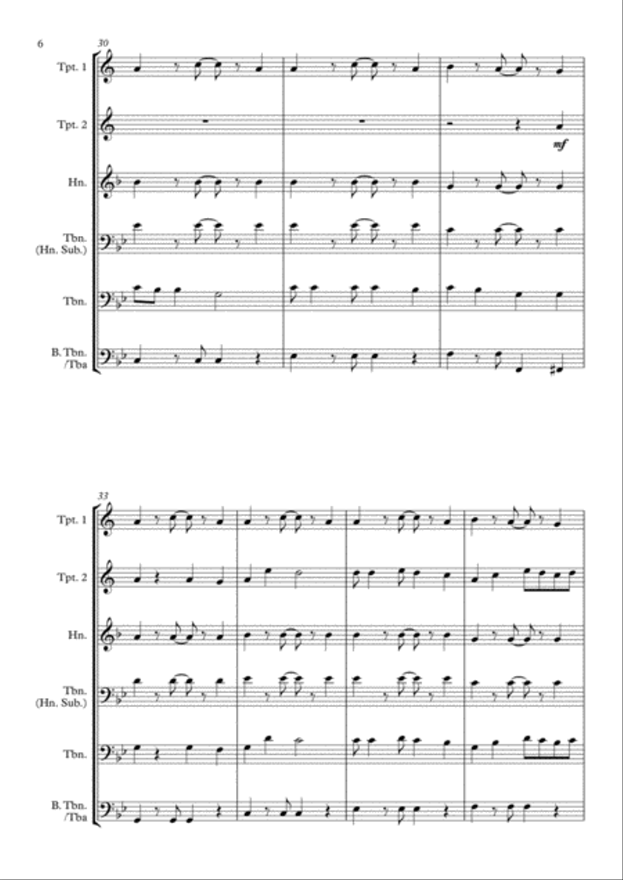 Shape Of You Brass Quintet scores gallery preview page 6
