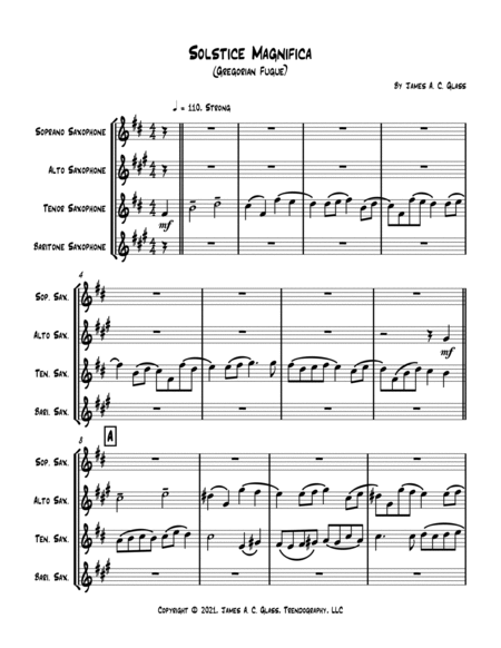 Solstice Magnifica - Saxophone Quartet (SATB) image number null