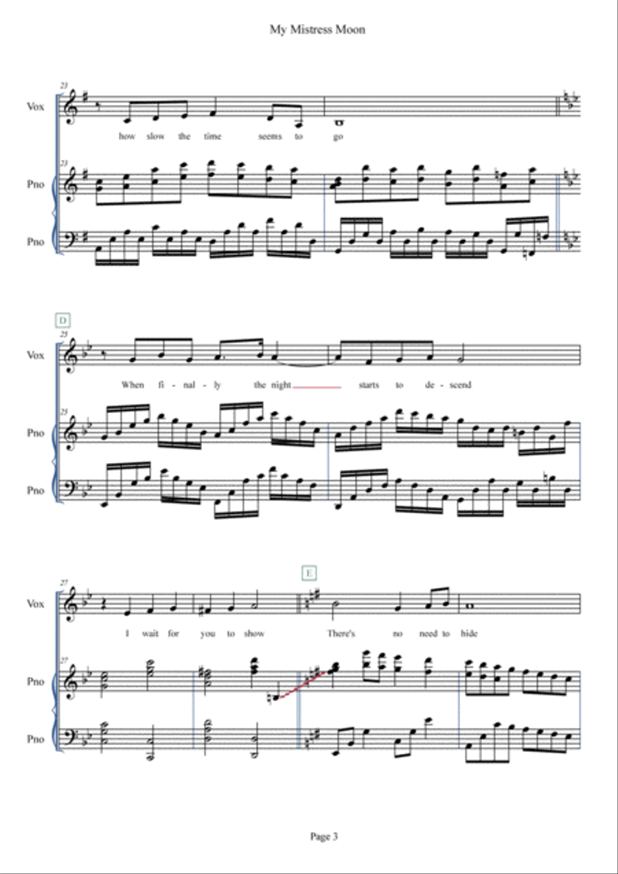 My Mistress Moon Voice scores gallery preview page 3