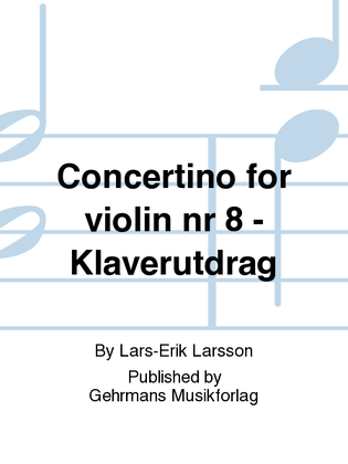 Book cover for Concertino for violin nr 8 - Klaverutdrag
