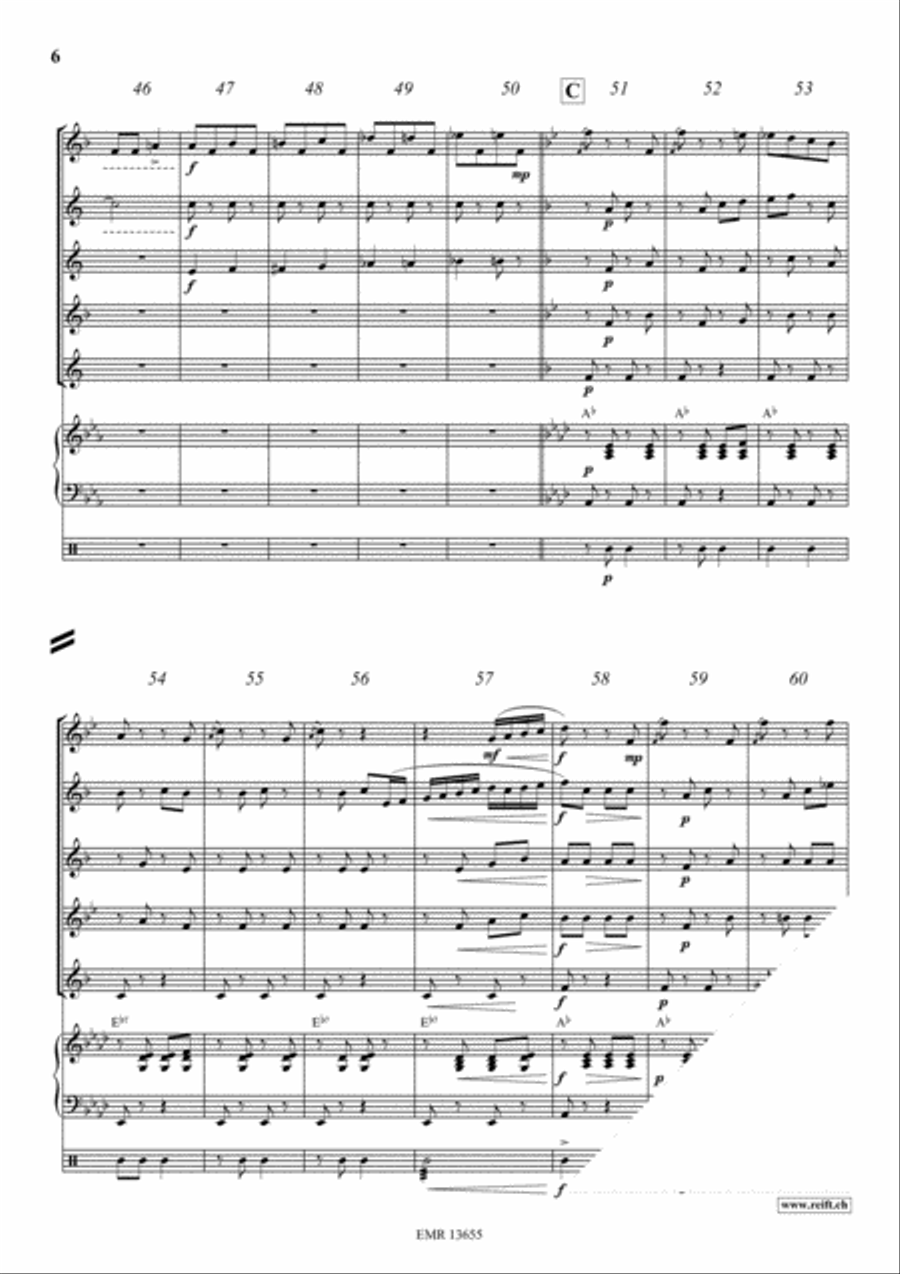 Tritsch-Tratsch Polka Saxophone Quintet scores gallery preview page 6