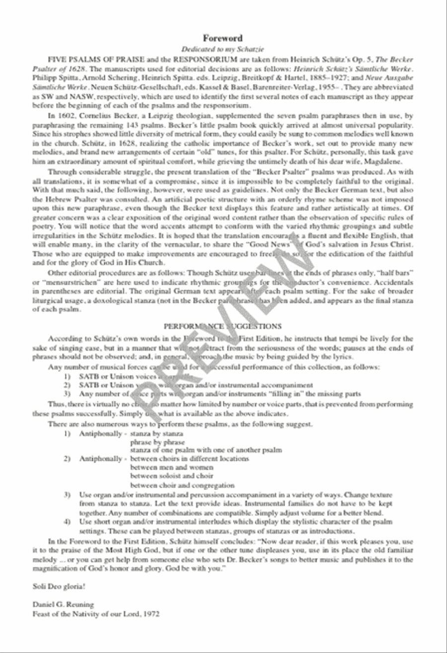 Five Psalms of Praise and the Responsorium from the 