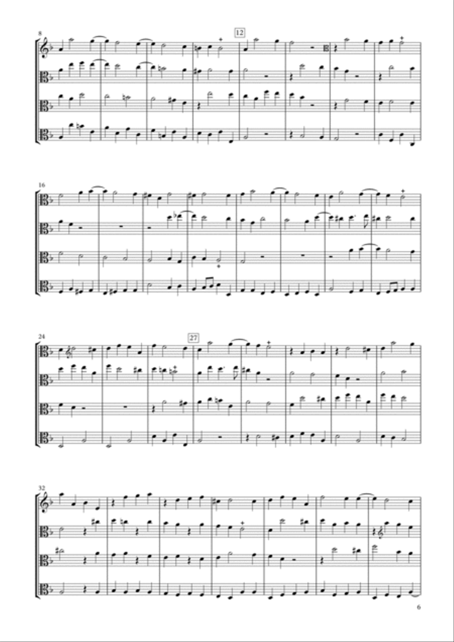 Sonata Op.34-5 for Four Violas Viola Solo scores gallery preview page 6
