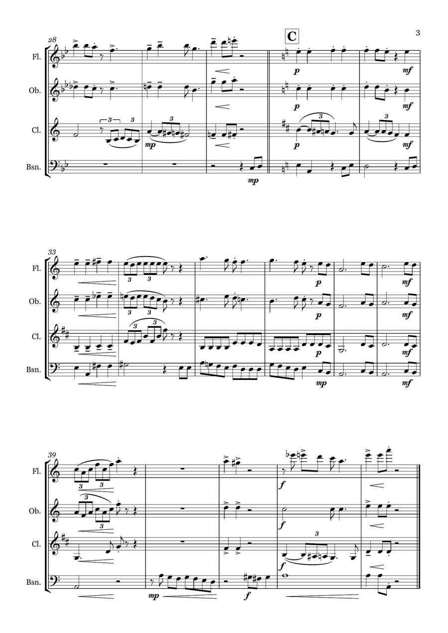 You're A Mean One, Mr. Grinch Woodwind Quartet scores gallery preview page 3