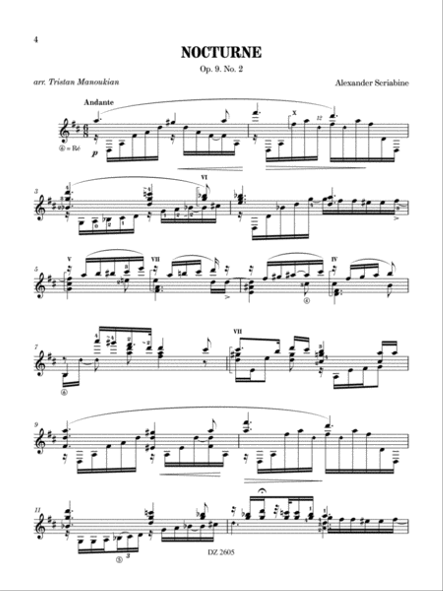Prélude et nocturne Prélude et nocturne Classical Guitar scores gallery preview page 4