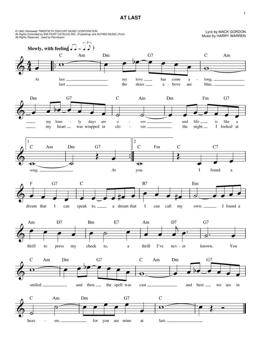 At Last Piano scores gallery preview page 1